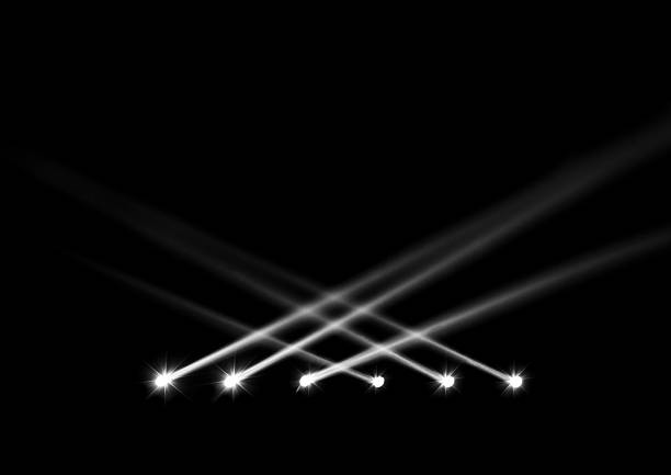 Theatre spotlights in black and white