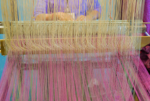 making crafts Local weaving craftsmanship using traditional methods in the Asian region.