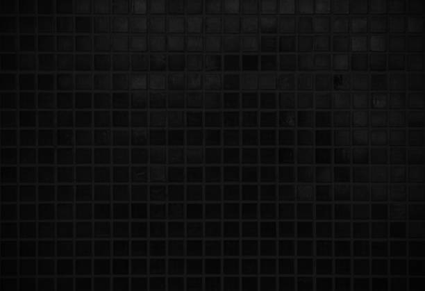 istock Dark black ceramic wall chequered and floor tiles mosaic background in bathroom. Design pattern geometric with grid wallpaper texture decoration pool. Simple seamless abstract surface grunge. 2204821972