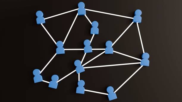 istock A wooden figures and a network or hierarchical structure 2204825917