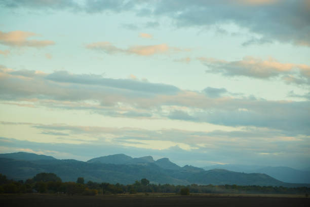 Natural landscape with mountains at sunset