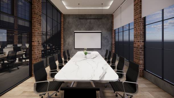 istock 3D image of a environmentally friendly office space.3D image of an environmentally friendly coworking office space 2204834709