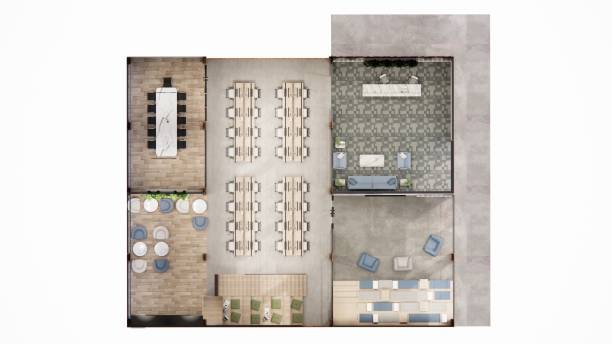 istock 3D image of a environmentally friendly office space.3D image of an environmentally friendly coworking office space 2204834730