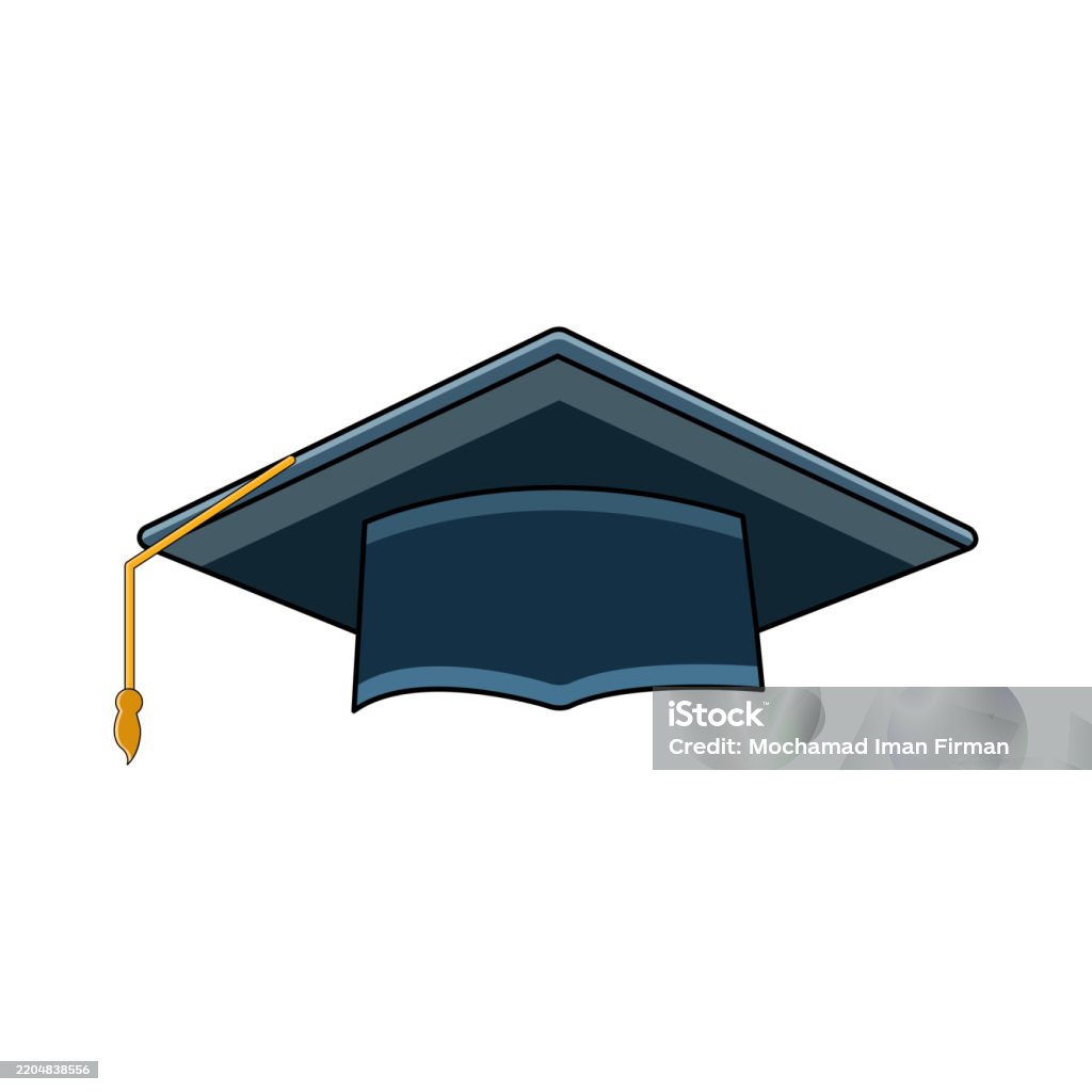 Grad Cap Back Graduation Cap Stock Illustration - Download Image Now - Back, Book ...