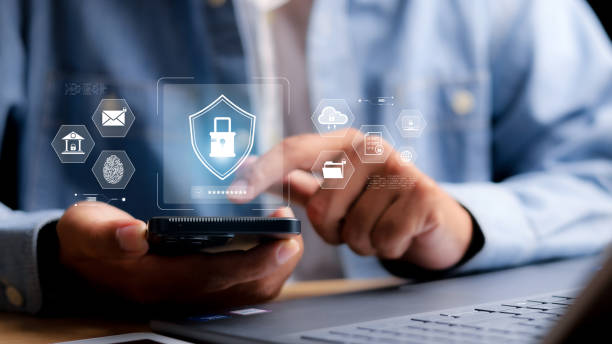 cyber security concept, login, user, identification information security and encryption, secure internet access, cybersecurity, secure access to user's personal information - bedragare bildbanksfoton och bilder