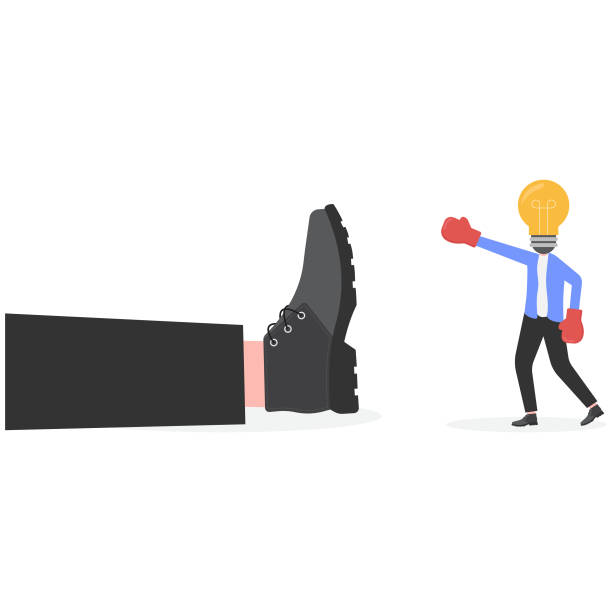 istock An illustration of a businessman knocked down 2204845462