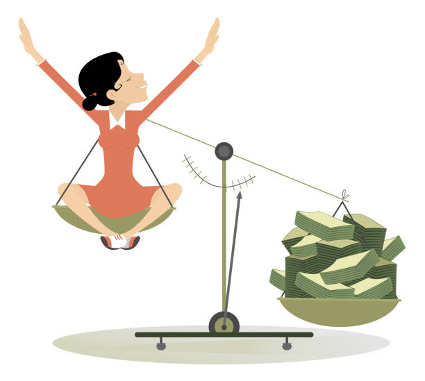 istock Businesswoman. Scales. Success. Money 2204847691