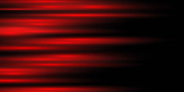 istock Abstract background with red laser lines. Neon light. Special effect of horizontal speed lines. 2204848275