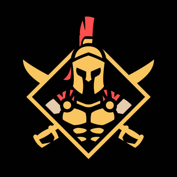 Spartan warrior logo, emblem on a dark background. Spartan warrior logo, emblem on a dark background. Vector illustration. spartans vectors stock illustrations