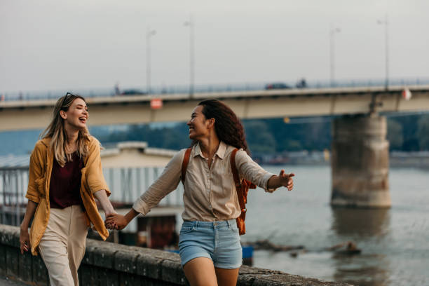 istock Loving couple exploring the city 2204850924