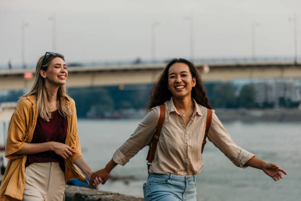 istock Loving couple exploring the city 2204850957