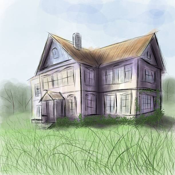 Fantasy flying town with an hot air balloon - 3D illustration