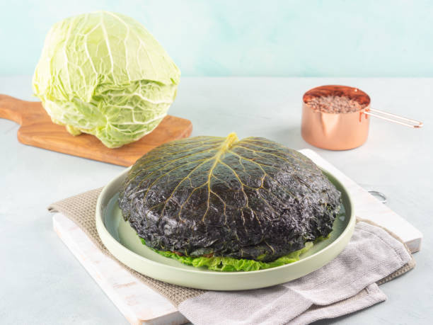 istock Chou farci, stuffed savoy cabbage pie with lentil quinoa ragu 2204860637