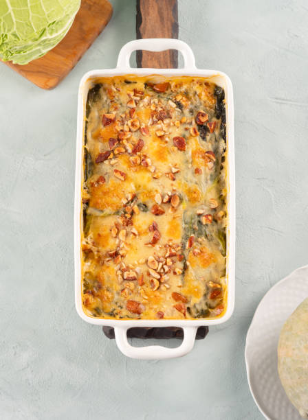 istock Baked squash and savoy cabbage casserole vegetarian lasagna 2204861100