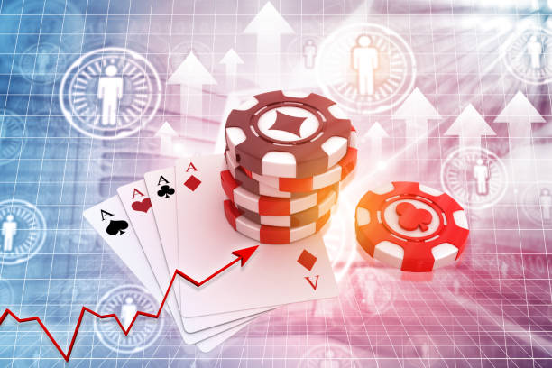 istock Rummy and poker with business graph 2204863947