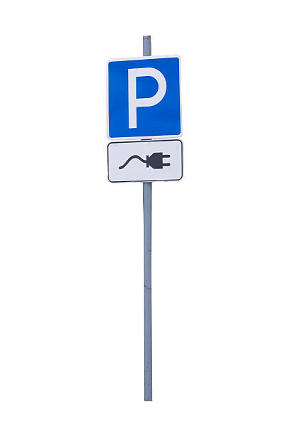 istock A sign for parking and charging electric vehicles, an isolate on a white background. Sign for Electric Vehicle Charging Parking availability for easy access in urban areas 2204866274
