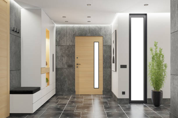 istock Modern Rustic Luxury Entrance with Natural Materials 2204869694