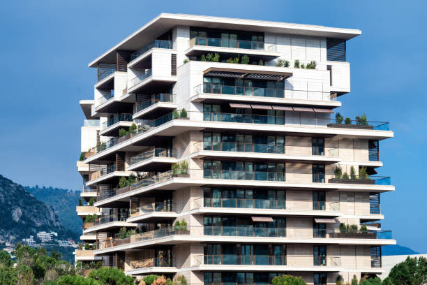 a modern building architecture on french riviera