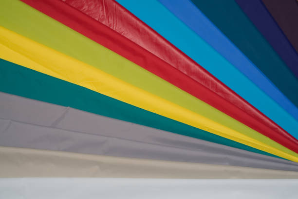 istock Vibrant Rainbow Fabric Strips in Various Colors and Shades 2204872697