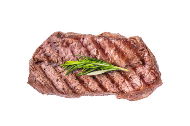 istock Grilled Top blade steak, shoulder beef meat isolated on white background. top view 2204872841