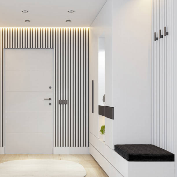 istock White and Elegant Minimalist Entrance with Natural Stone Aesthetics 2204873103