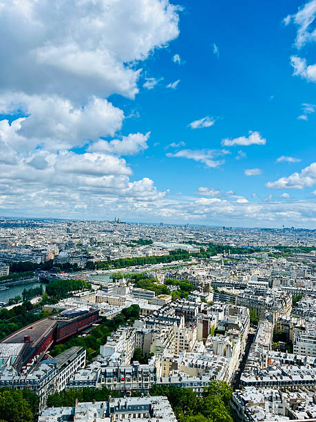 istock Panoramic view of Paris from the Eiffel Tower on a sunny day 2204876576