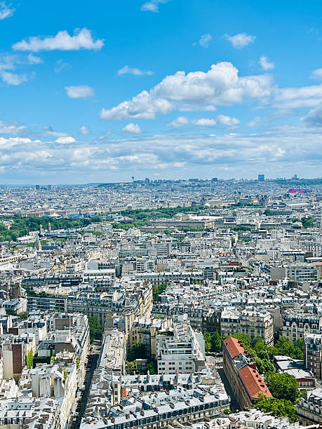 istock Panoramic aerial view of Paris from the Eiffel Tower on a sunny day 2204876590