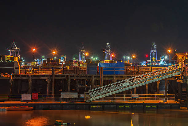 istock Across to Harwich Docks at night 2204877254