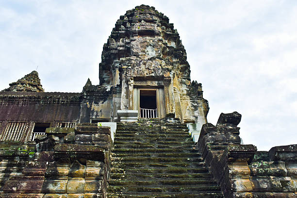 Exploring Ancient Ruins of Bayon Temple at Angkor, Siem Reap