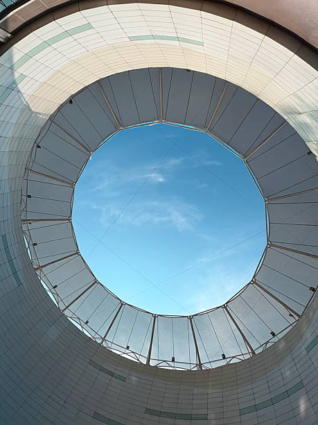 istock Sky visible from the ceiling of a modern building 2204884018