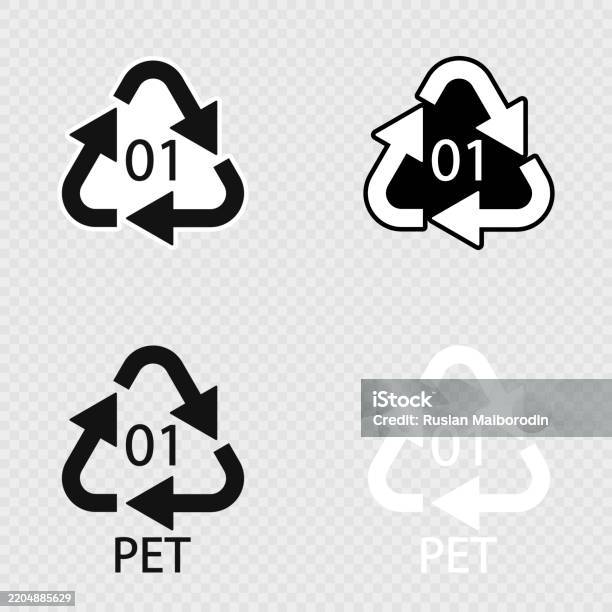 Pet Ric Symbol Pet 01 Recycling Code Symbol Set Stock Illustration - Download Image ...