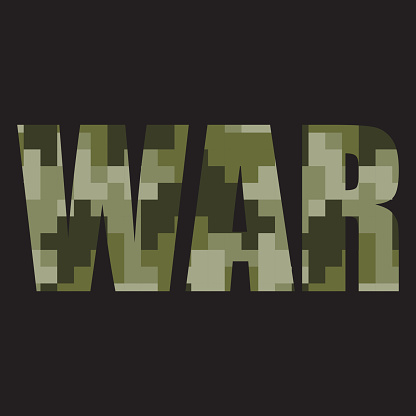 War Text Symbol Camouflage Pattern Design Bold War Lettering Black ...