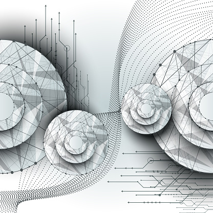 Technology Background Big Data Visualization Concept Stock Illustration ...