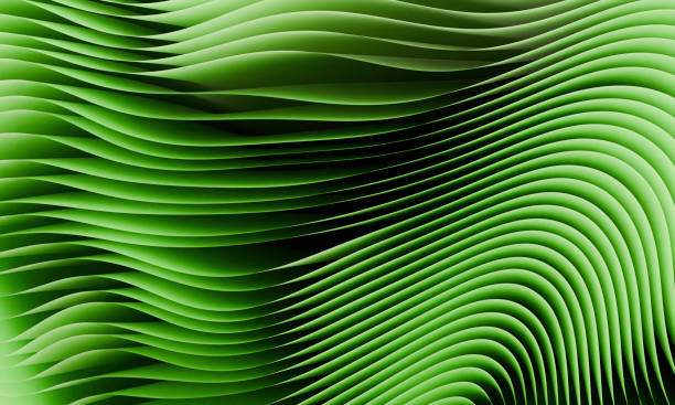 istock Modern Minimalist Design Featuring Layered Green Lines in Motion 2204891817