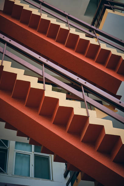 istock Colorful stairway low angle view 2204892868