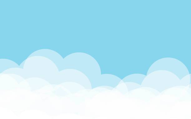illustrations, cliparts, dessins animés et icônes de nuages fond simple flat design - fonds de nuage