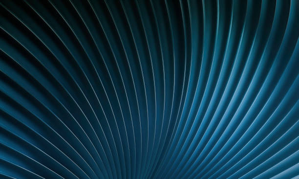 detalhe arquitetônico abstrato: convergência linear azul escura com precisão geométrica - arquitetura - fotografias e filmes do acervo