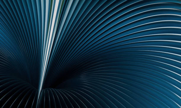 istock Radial Pattern of Navy Blue Metallic Lines with Subtle Light Reflection 2204897199