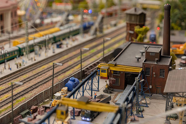 Toy Railway with Trains and Carriages