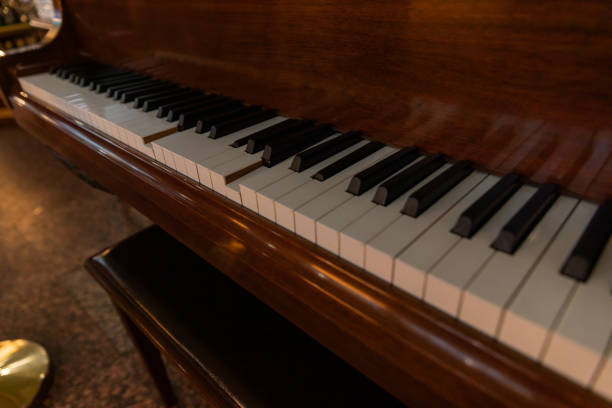Black white piano keys for music