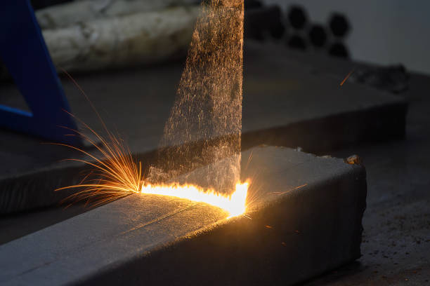 istock The rust removing on the pipe by laser cleaner machine. 2204904223