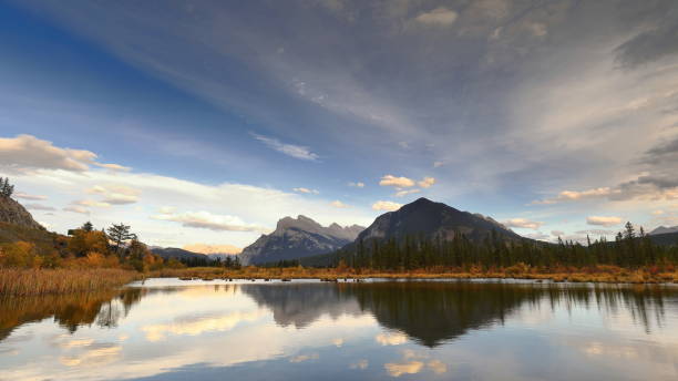 istock Sunset view along Bow River Valley to Sulphur Mountain-Sanson's Peak and Rundle Massif -left- opposite Vermilion Lake Third. Banff-Alberta -Canada-A03 2204904254