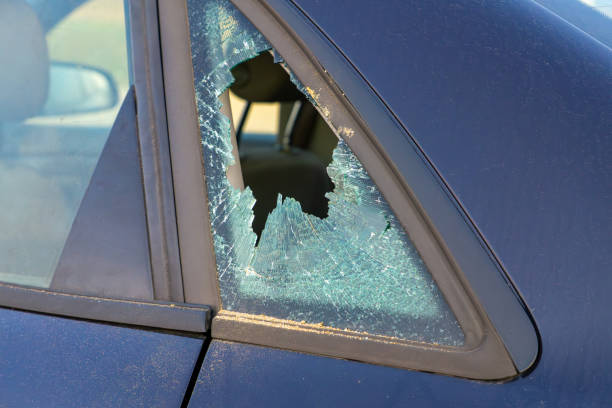 istock broken bodywork window in a passenger car. glass broken into shards. attempted car break-in. car theft. vandalism of a vehicle parked in the countryside. 2204911049