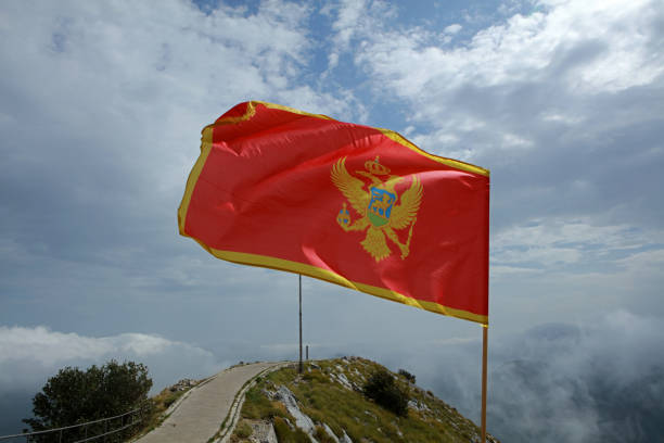istock Montenegrin flag fluttering in the wind 2204913168