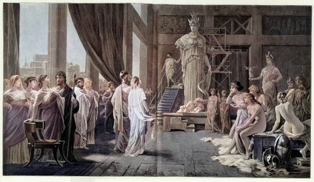 Ancient Greece, Pericles visits Phidias studio, Phidias or Pheidias was an Ancient Greek sculptor, painter, and architect. Victorian art 19th Century