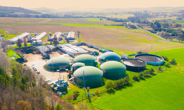 istock Biogas plant in agricultural landscape 2204914596