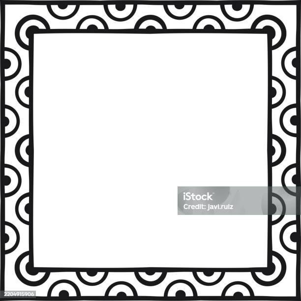 Mini Square Border Square Border With Small Semicircles Inside A Line Stock Illustration ...
