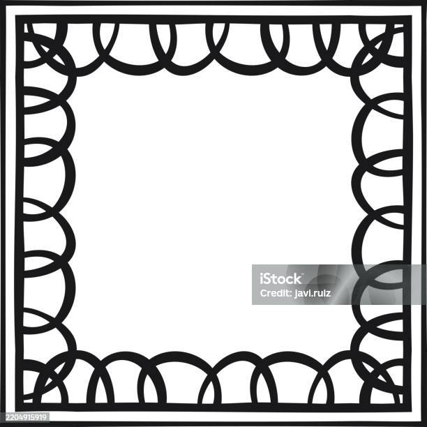 Square Border With Interlaced Curved Lines Within A Line Stock ...