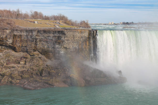 Niagara Falls night colors from the canadian side, Ontario.