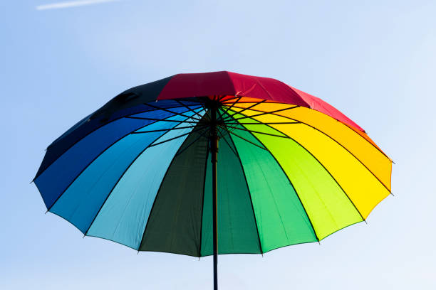 istock Colorful Umbrella Under Blue Sky 2204924330